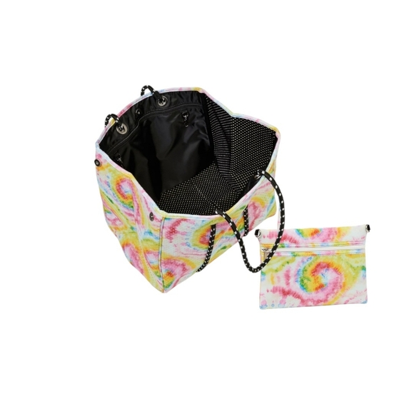 Women’s Neoprene Beach Multicolor Tote Bag - Picture 3 of 4